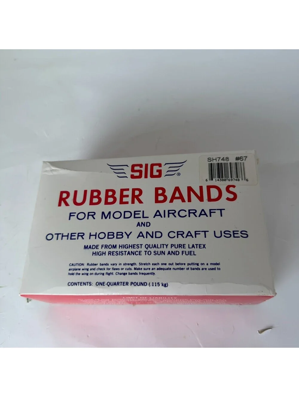 SIG Rubber Bands for Model Aircraft Hobby & Craft SH748 #67 1/4 LB New Old Stock